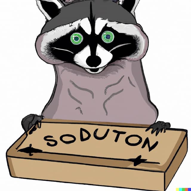 DALL-E 2: a skeptical raccoon using a ouija board (2 of 4)