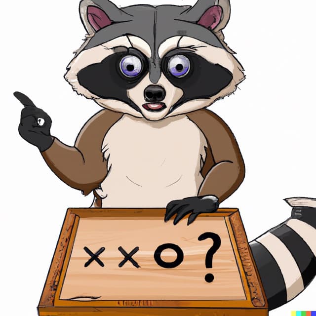 DALL-E 2: a skeptical raccoon using a ouija board (3 of 4)