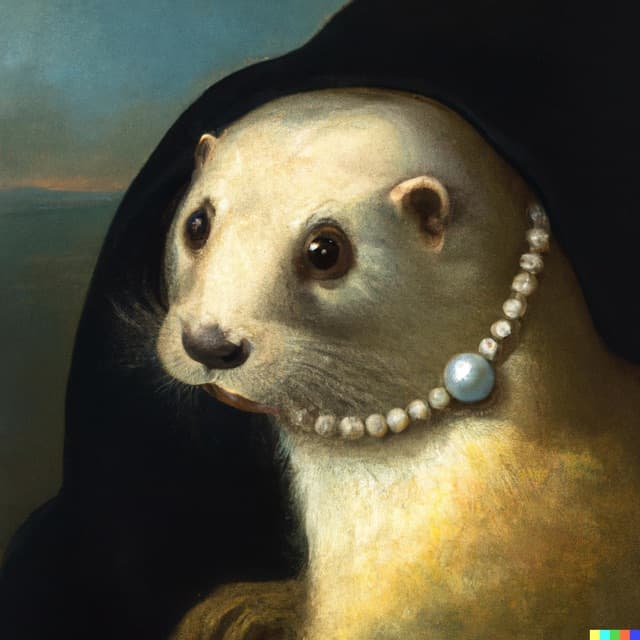 DALL-E 2: “A sea otter with a pearl earring” by Johannes Vermeer (3 of 4)